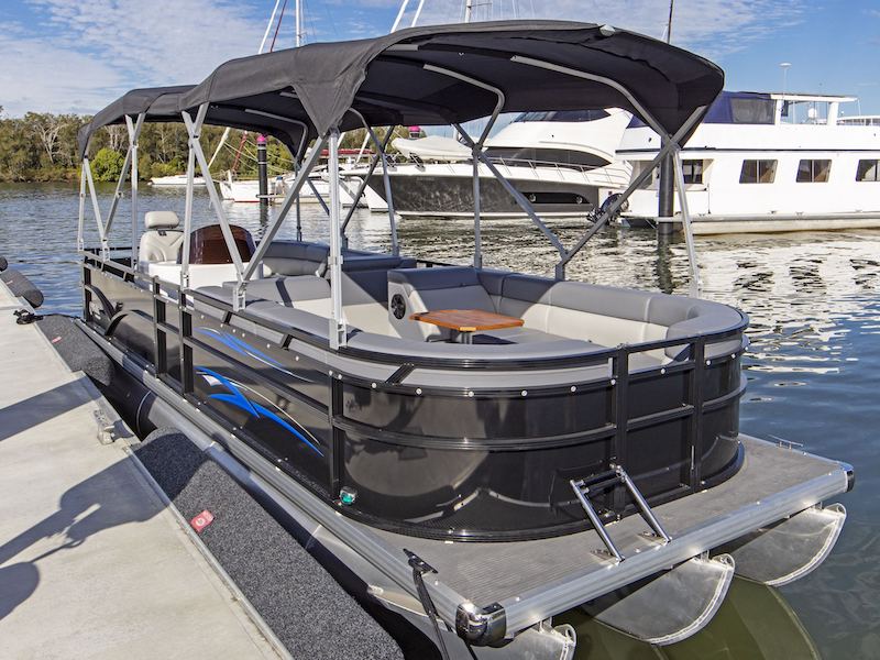 Pacific pontoon boat underway